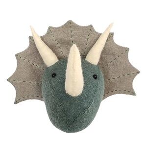 FIONA WALKER~ HARROD’S LONDON ~ organic wool Triceratops head wall hanging